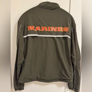 New Balance US Marines Windbreaker Jacket Olive Green - size Small Short